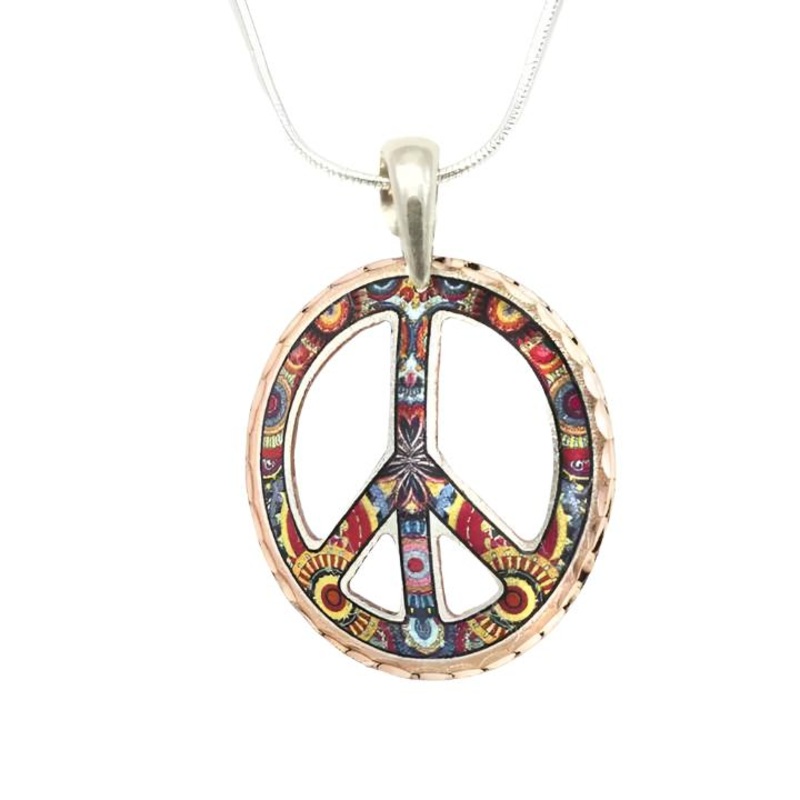 Copper Colorful Peace Necklace
